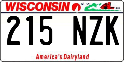 WI license plate 215NZK