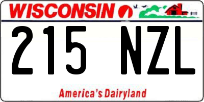 WI license plate 215NZL