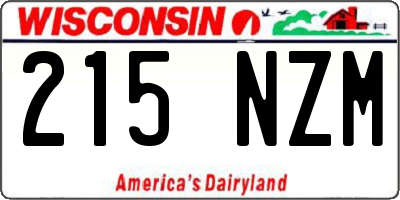 WI license plate 215NZM