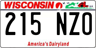 WI license plate 215NZO