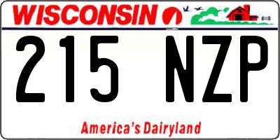 WI license plate 215NZP