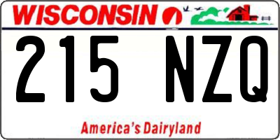WI license plate 215NZQ