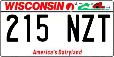 WI license plate 215NZT
