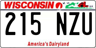 WI license plate 215NZU