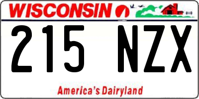 WI license plate 215NZX