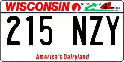 WI license plate 215NZY