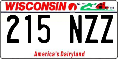 WI license plate 215NZZ