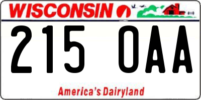 WI license plate 215OAA