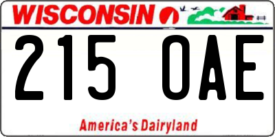 WI license plate 215OAE