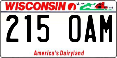 WI license plate 215OAM