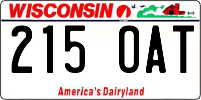 WI license plate 215OAT