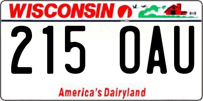 WI license plate 215OAU