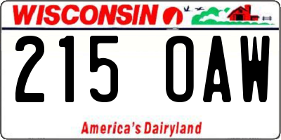 WI license plate 215OAW