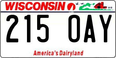 WI license plate 215OAY