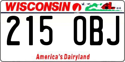 WI license plate 215OBJ