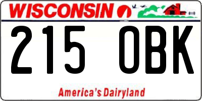 WI license plate 215OBK