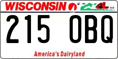 WI license plate 215OBQ
