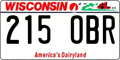 WI license plate 215OBR