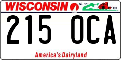 WI license plate 215OCA