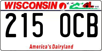 WI license plate 215OCB