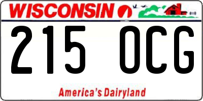 WI license plate 215OCG