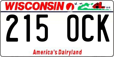 WI license plate 215OCK