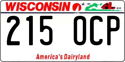 WI license plate 215OCP