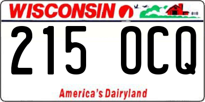 WI license plate 215OCQ
