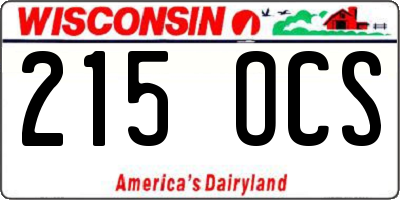 WI license plate 215OCS