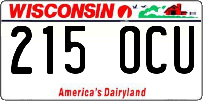 WI license plate 215OCU