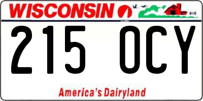 WI license plate 215OCY