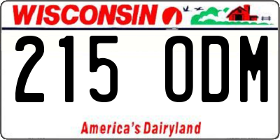 WI license plate 215ODM