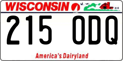 WI license plate 215ODQ