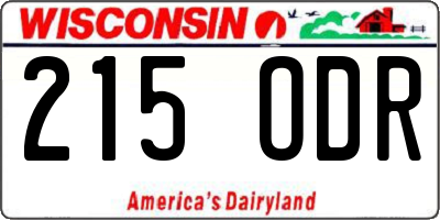 WI license plate 215ODR