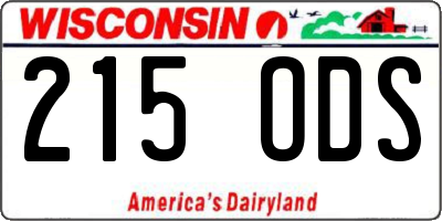 WI license plate 215ODS