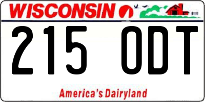 WI license plate 215ODT