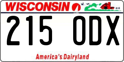 WI license plate 215ODX