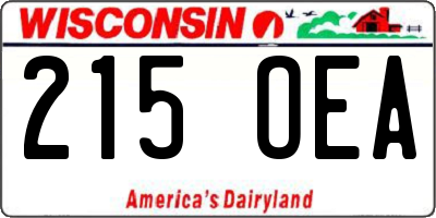 WI license plate 215OEA