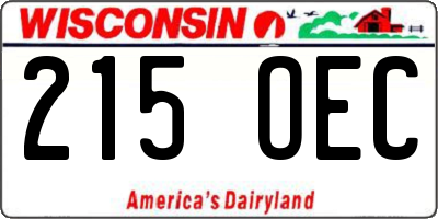 WI license plate 215OEC
