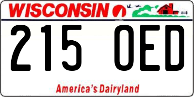 WI license plate 215OED
