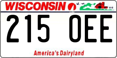 WI license plate 215OEE