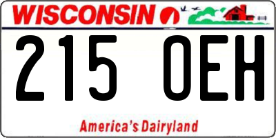 WI license plate 215OEH
