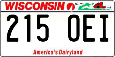 WI license plate 215OEI