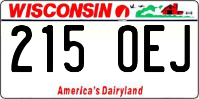 WI license plate 215OEJ