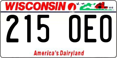 WI license plate 215OEO