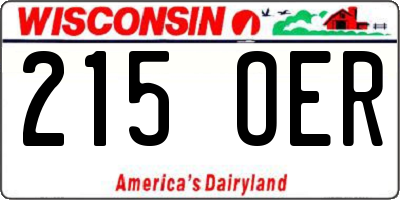 WI license plate 215OER