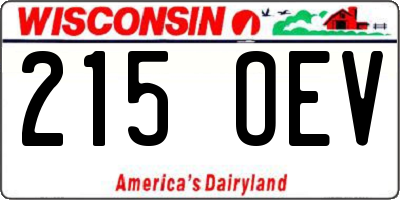 WI license plate 215OEV