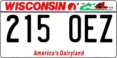 WI license plate 215OEZ