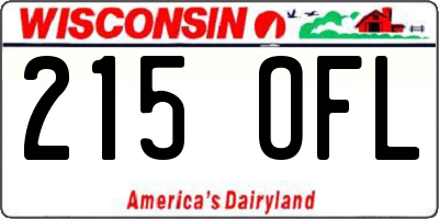 WI license plate 215OFL