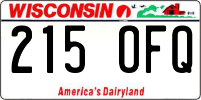 WI license plate 215OFQ